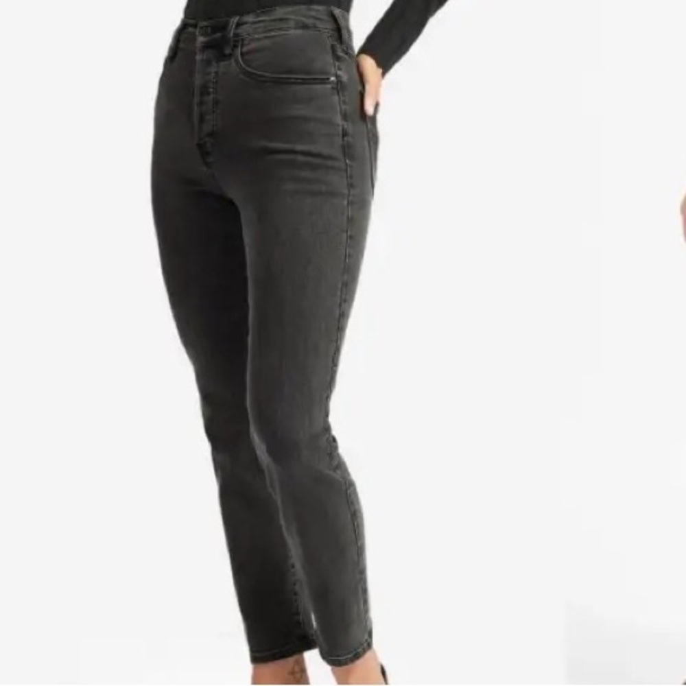 EVERLANE 
Authentic Stretch High-Rise Cigarette Jean - Washed Black size 24